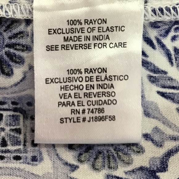 Patrons Of Peace Boho Blue White Floral Smocked Halter Jumpsuit Size XS … - Picture 6 of 7